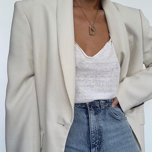 NWOT Karen Zambos White Burnout Tank